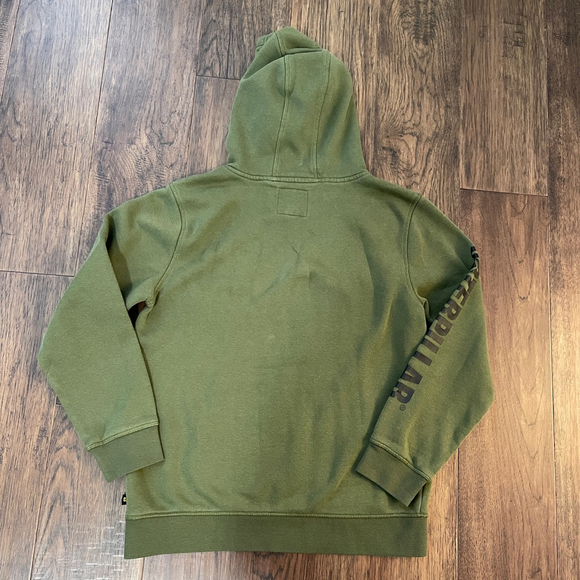 Boys CAT Green Hoodie Sweatshirt XXL with Black Logo - Picture 2 of 6